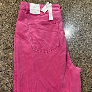 Pink Talbots Corduroy Straight Leg Pant